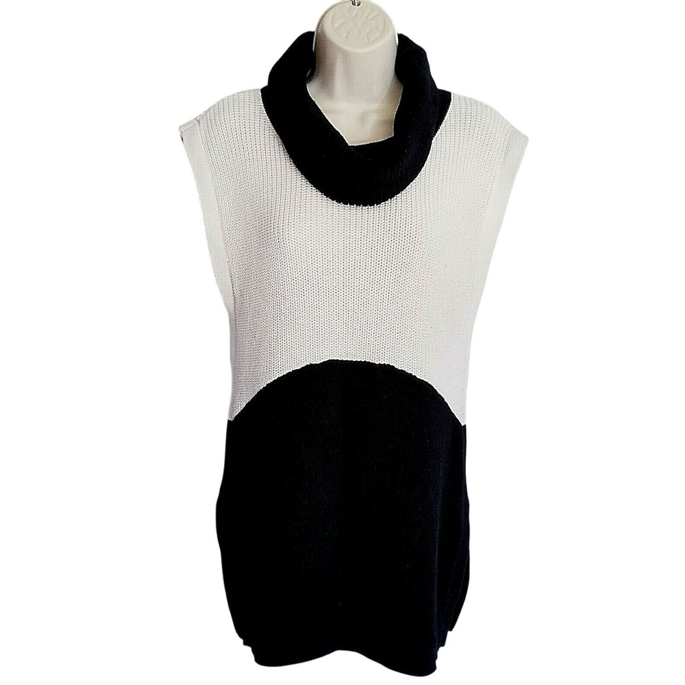 White House Black Market Colorblock Cowl Neck Sweater Vest Small Whimsigoth Chic